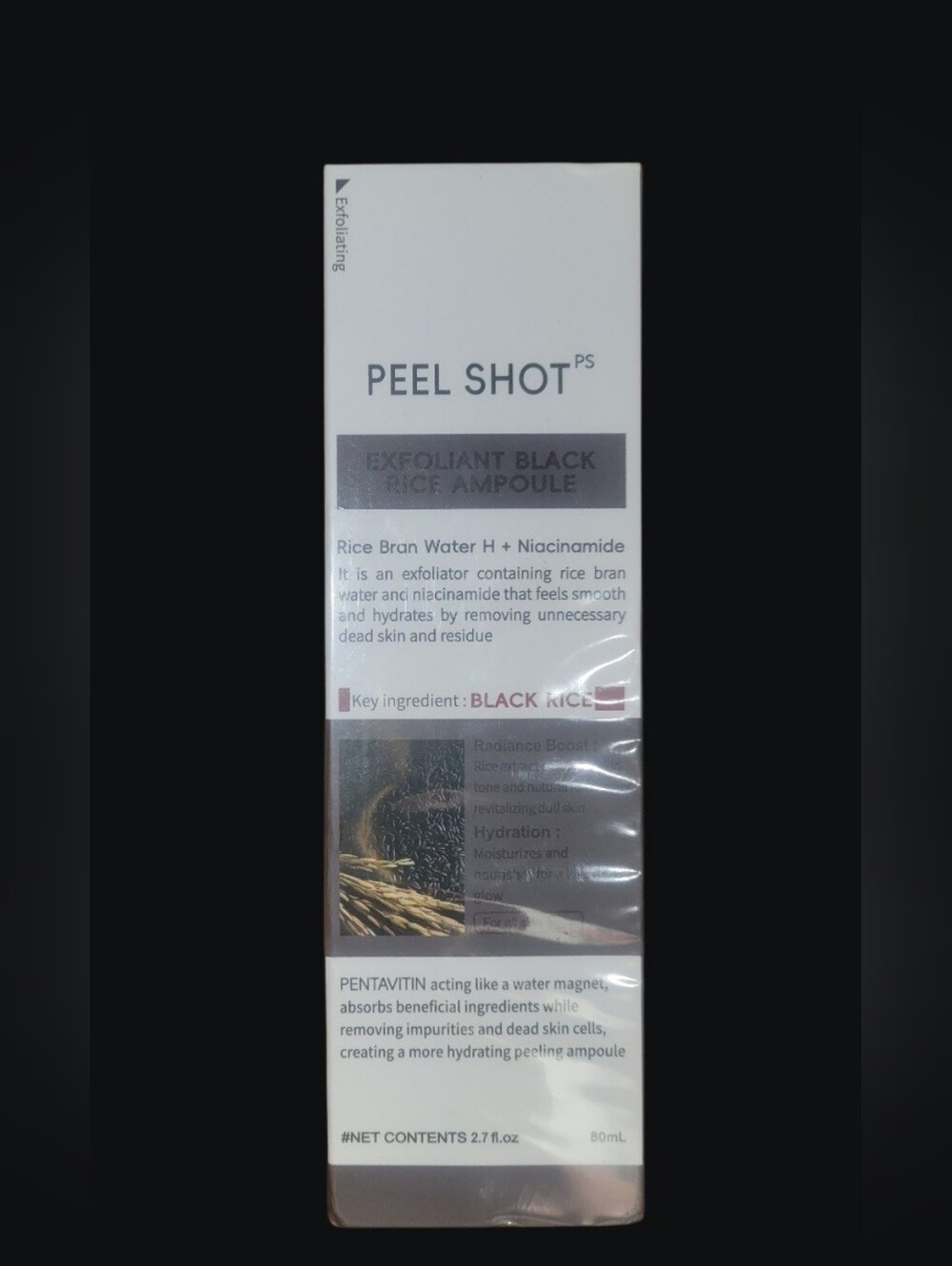 Exfoliant Black Rice Ampoule - White